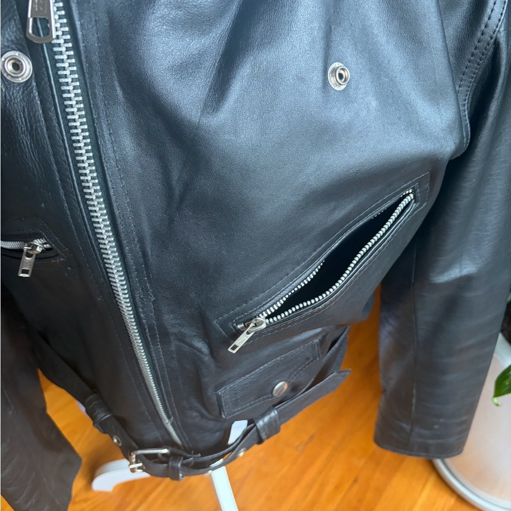 RIPPLES Women BLACK QUILTED LINED VINTAGE REAL LEATHER MOTORCYCLE JACKET! - Picture 10 of 17